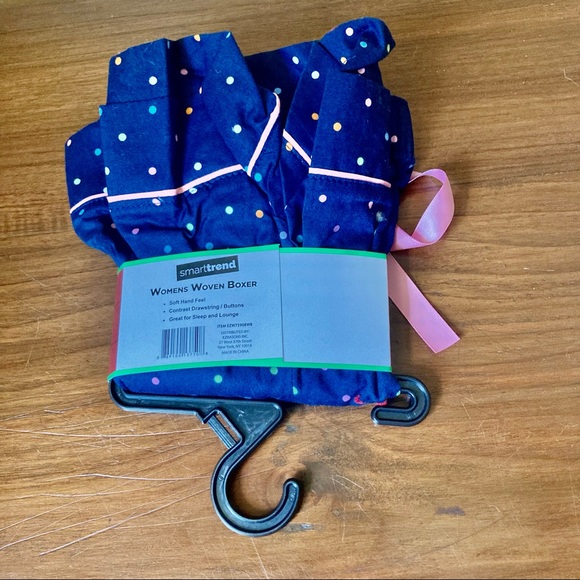 Woven Boxer Shorts Blue with Colorful Polka Dots Gift Womens Medium - Picture 5 of 6